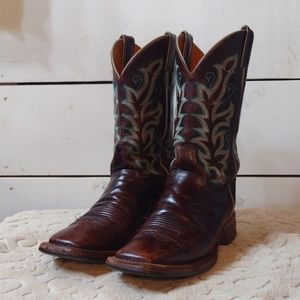 Justin Brown and turquoise western boots